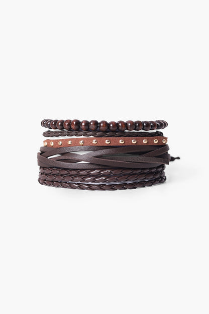 Bracelet-Set of 4 Men Bracelets Fall-2024 COUGAR C (Fall 2024) FSZ Coffee 