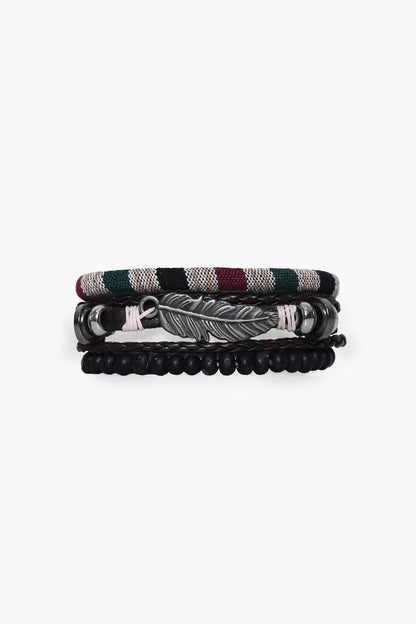 Bracelets- Set of 3 Men Bracelets Fall-2024 COUGAR C (Fall 2024) FSZ Black 