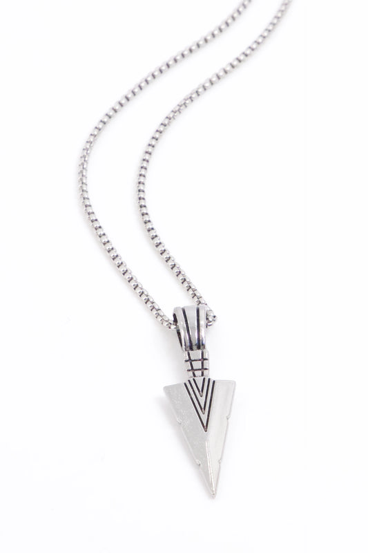 Arrow Shaped Pendant Chain Necklace Men Necklaces Fall-2024 COUGAR C (Fall 2024) FSZ Silver