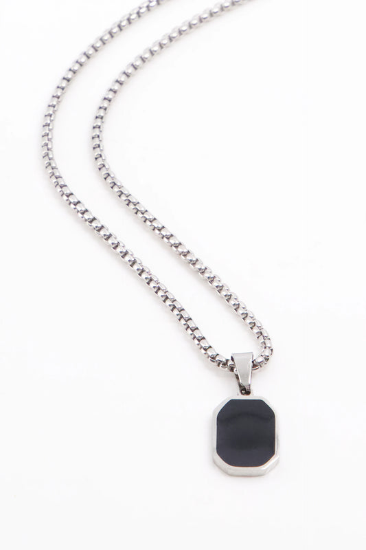 Contrast Pendant Chain Necklace Men Necklaces Fall-2024 COUGAR C (Fall 2024) FSZ Black