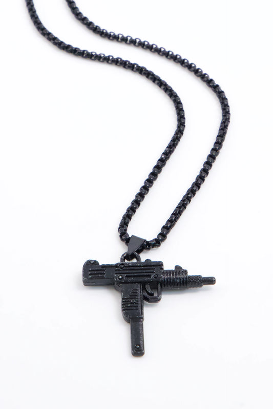 Gun Shape Pendant Necklace Men Necklaces Fall-2024 COUGAR C (Fall 2024) FSZ Black