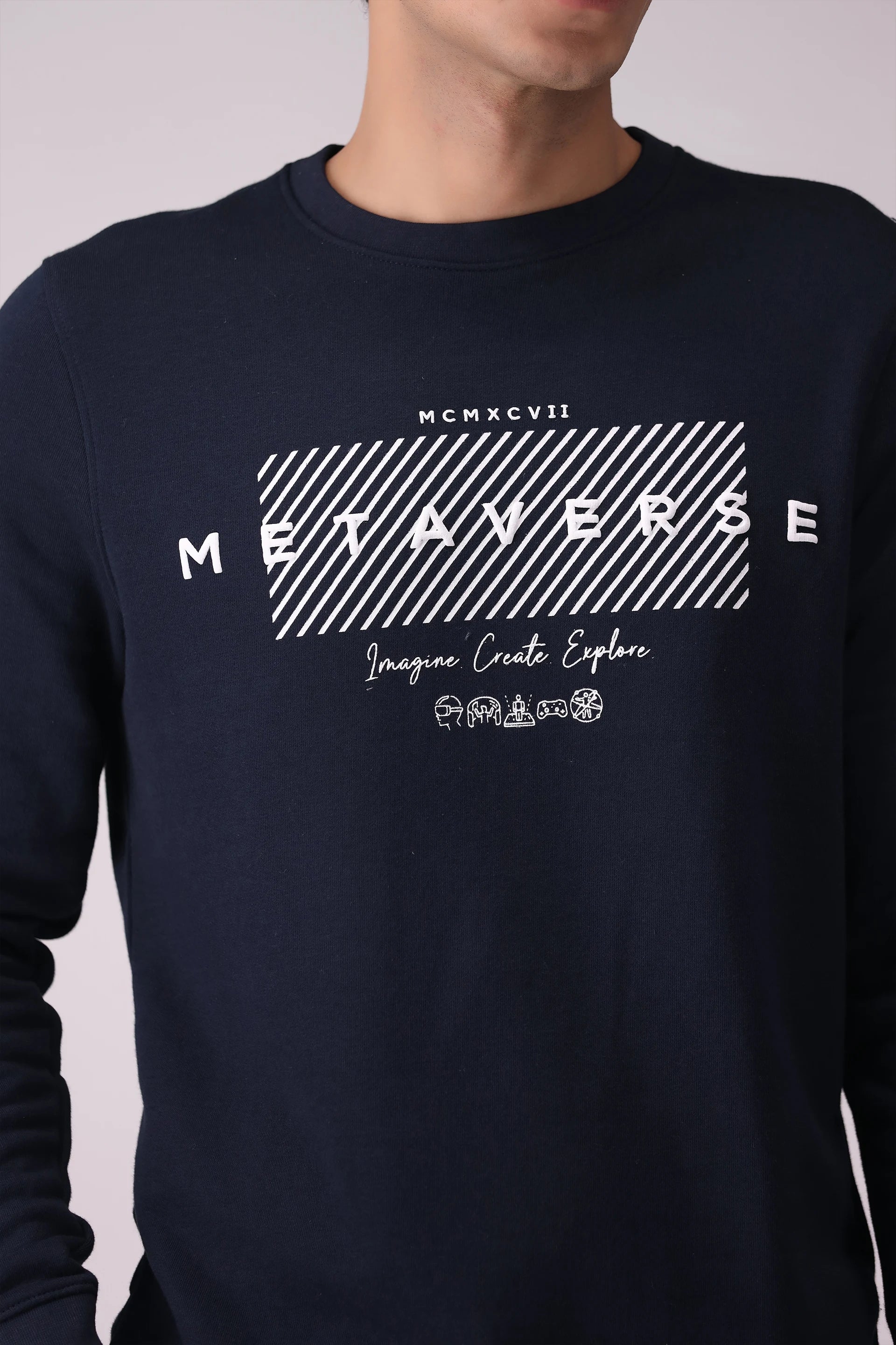 METAVERSE Printed Sweatshirt Men Sweatshirt Winter 2024 Knit Story COUGAR- (Men Winter 2024)