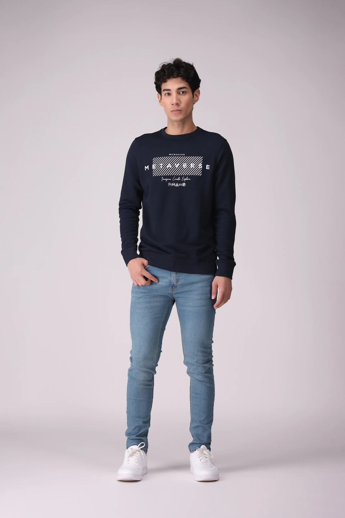 METAVERSE Printed Sweatshirt Men Sweatshirt Winter 2024 Knit Story COUGAR- (Men Winter 2024)