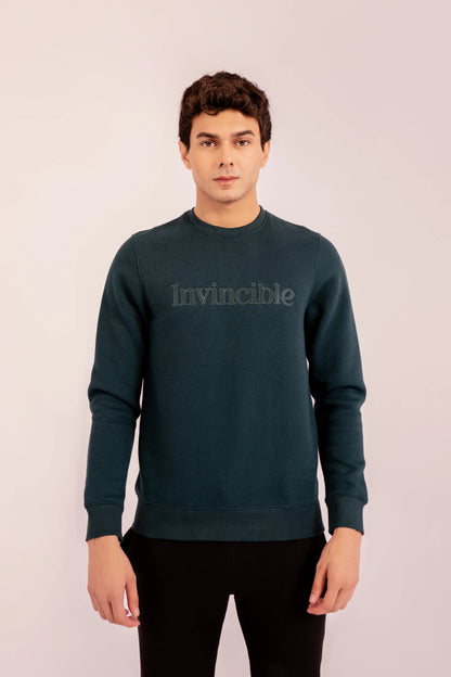 Invincible Embroidered Sweatshirt Men Sweatshirt Winter 2024 Knit Story COUGAR- (Men Winter 2024) S Teal 