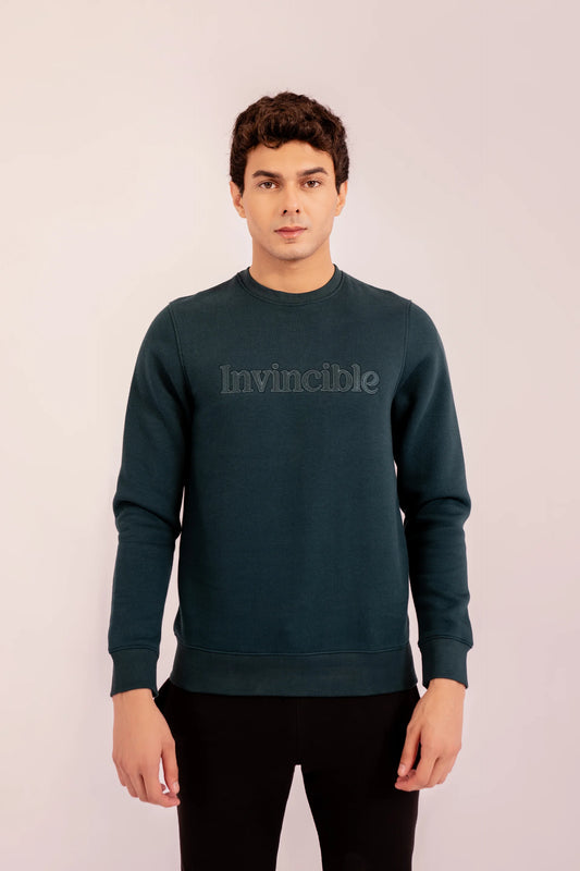 Invincible Embroidered Sweatshirt Men Sweatshirt Winter 2024 Knit Story COUGAR- (Men Winter 2024) S Teal 