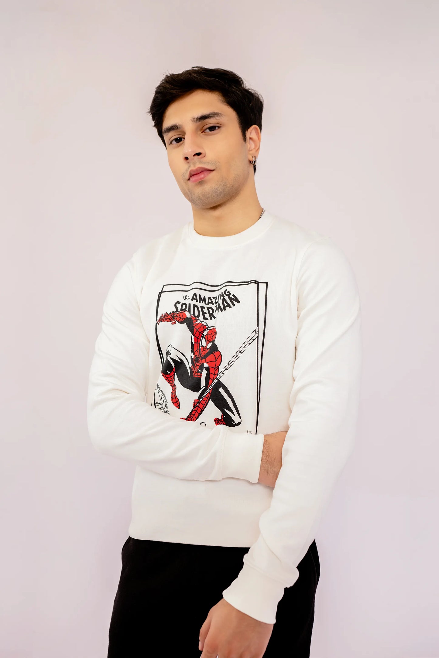 Character Graphic Sweatshirt Men Sweatshirt Winter 2024 Knit Story COUGAR- (Men Winter 2024) S Cream White 