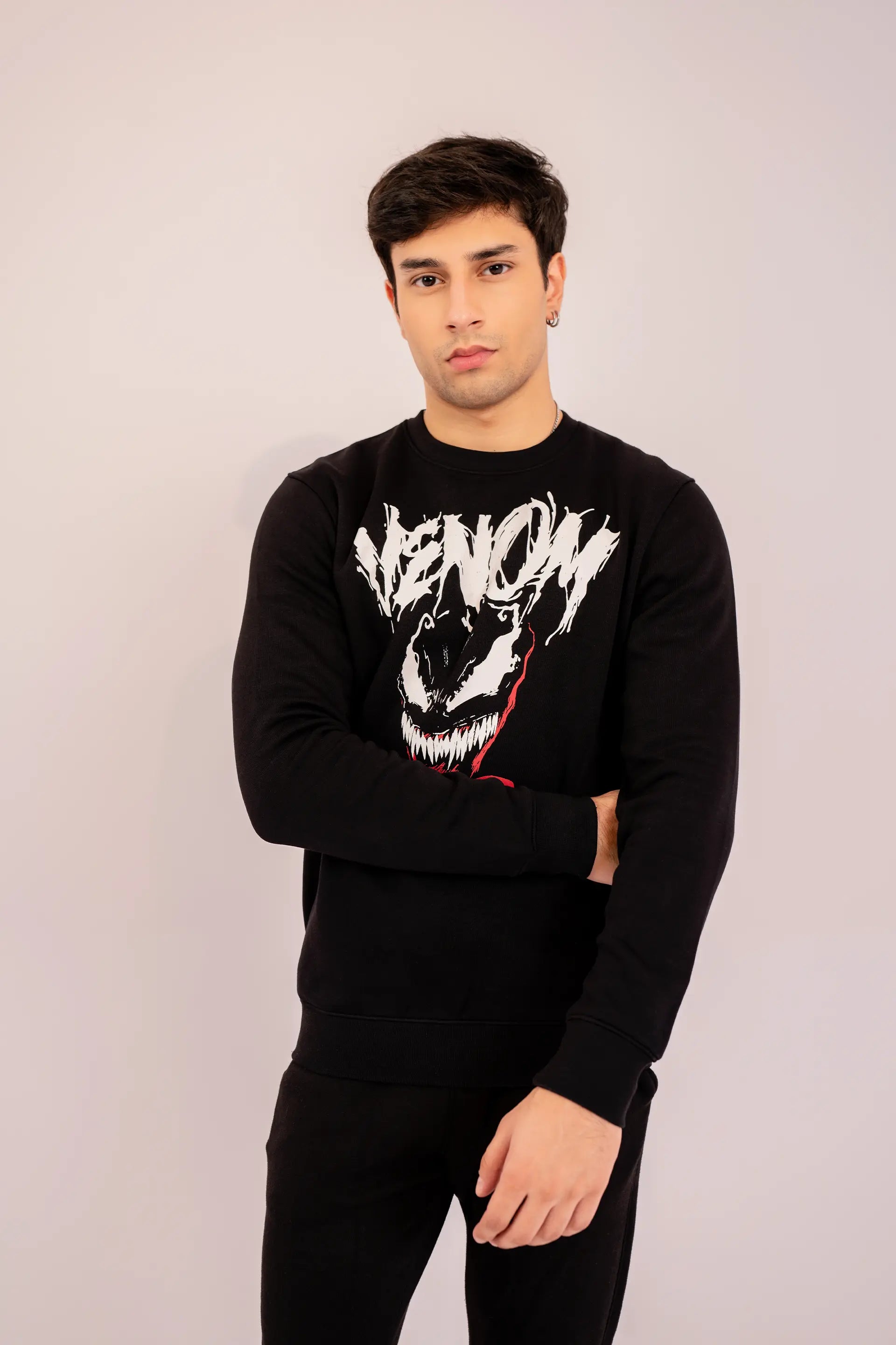 Character Graphic Sweatshirt Men Sweatshirt Winter 2024 Knit Story COUGAR- (Men Winter 2024) S Black Men