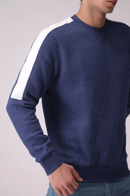 Contrast Shoulder Sweatshirt Men Sweatshirt Winter 2024 Knit Story COUGAR- (Men Winter 2024)