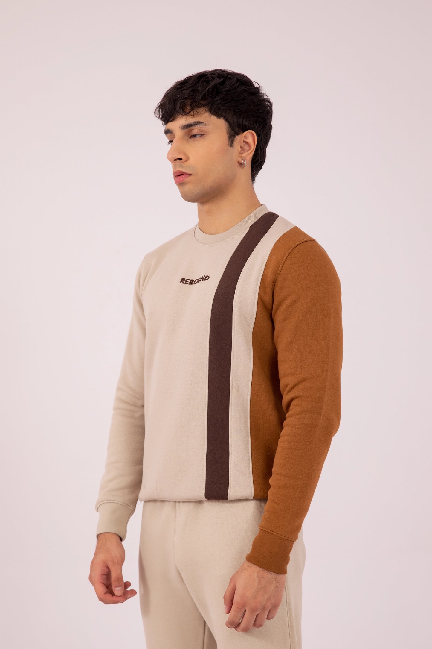 REBOUND Color Block Sweatshirt Men Sweatshirt Winter 2024 Knit Story COUGAR- (Men Winter 2024)   