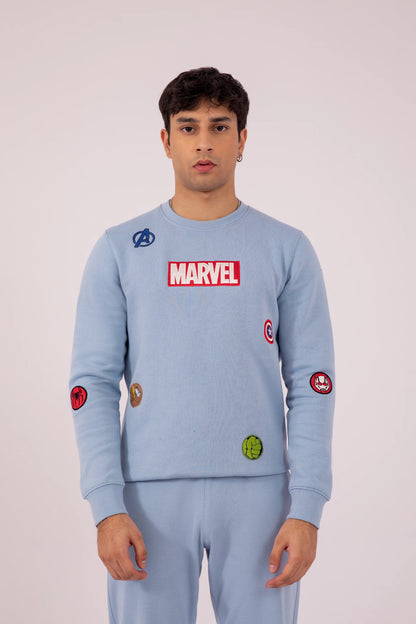 Sweatshirt With Embriodered Badges Men Sweatshirt Winter 2024 Knit Story COUGAR- (Men Winter 2024)   