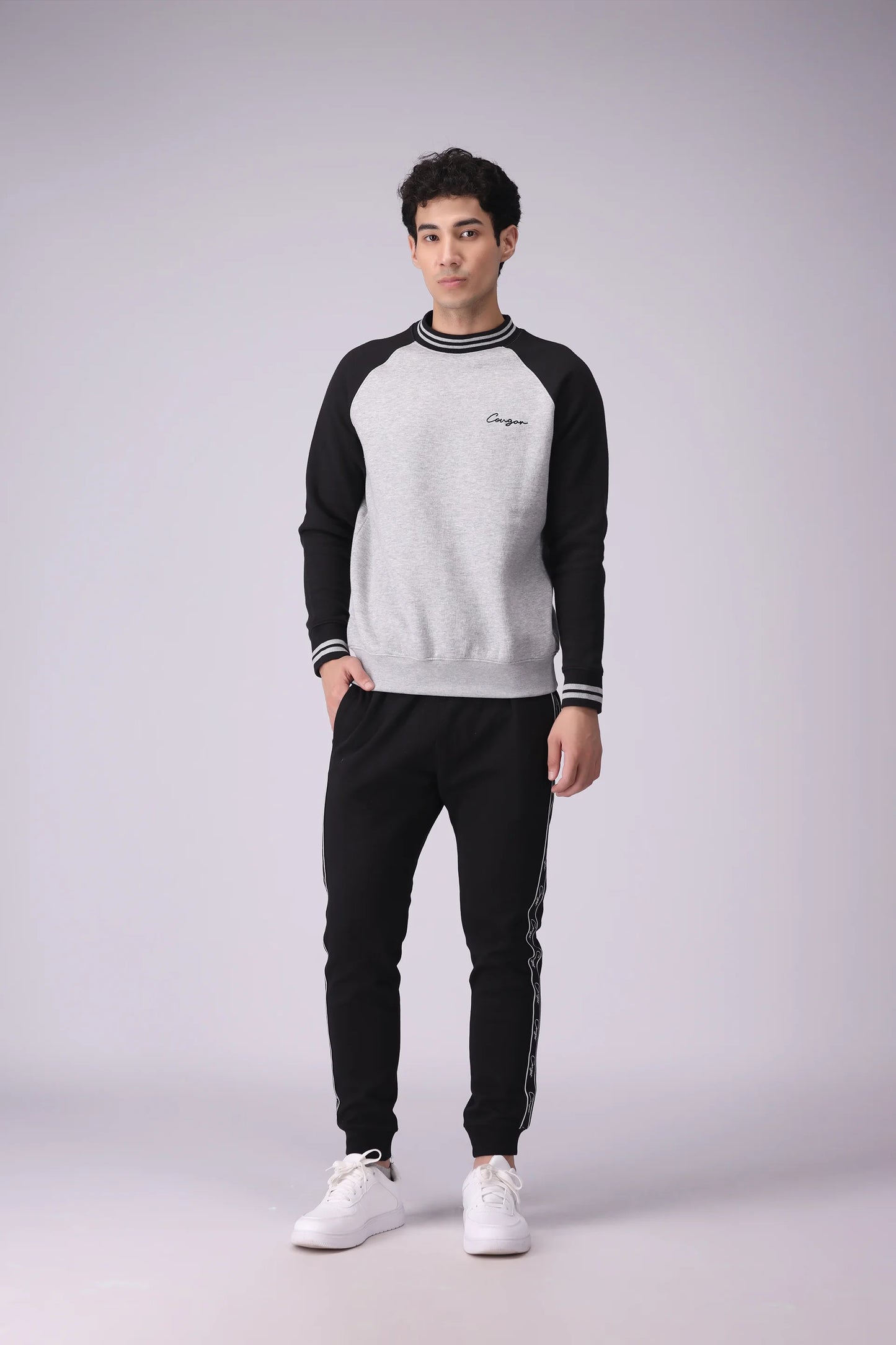 Raglan Sleeves Sweatshirt Men Sweatshirt Winter 2024 Knit Story COUGAR- (Men Winter 2024)   