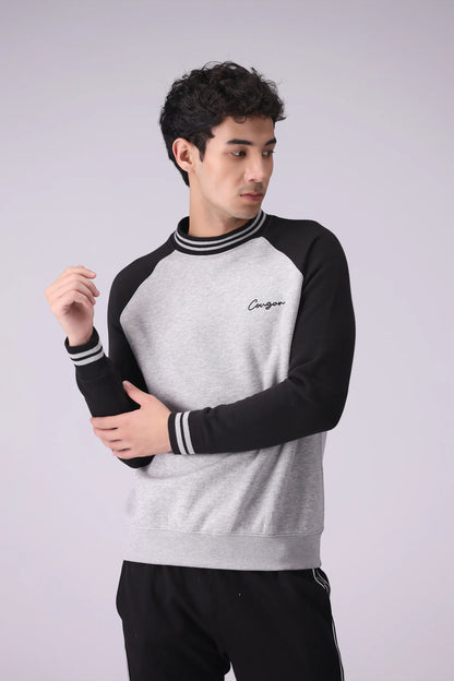 Raglan Sleeves Sweatshirt Men Sweatshirt Winter 2024 Knit Story COUGAR- (Men Winter 2024) S Grey 