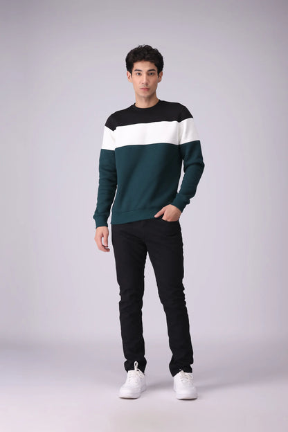 Color Block Sweatshirt Men Sweatshirt Winter 2024 Knit Story COUGAR- (Men Winter 2024)   