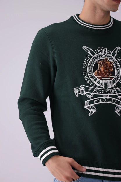 Embroidered Sweatshirt Men Sweatshirt Winter 2024 Knit Story COUGAR- (Men Winter 2024)   