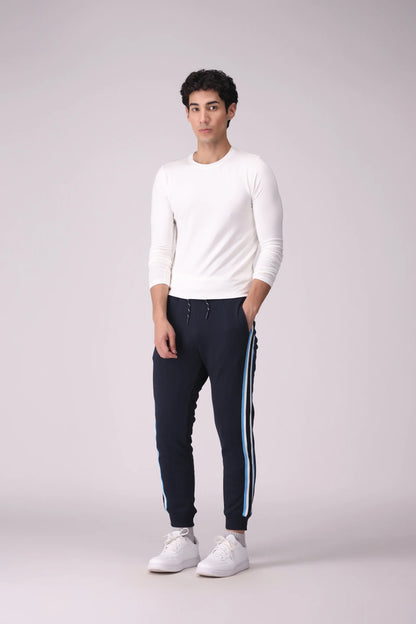 Slim Fit Side Striped Jogger Pants Men Trouser Fall 2024 Core Comfort COUGAR- (Men Fall 2024)