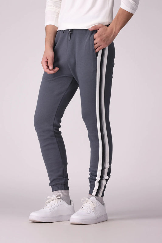 Slim Fit Side Striped Jogger Pants Men Trouser Fall 2024 Core Comfort COUGAR- (Men Fall 2024)