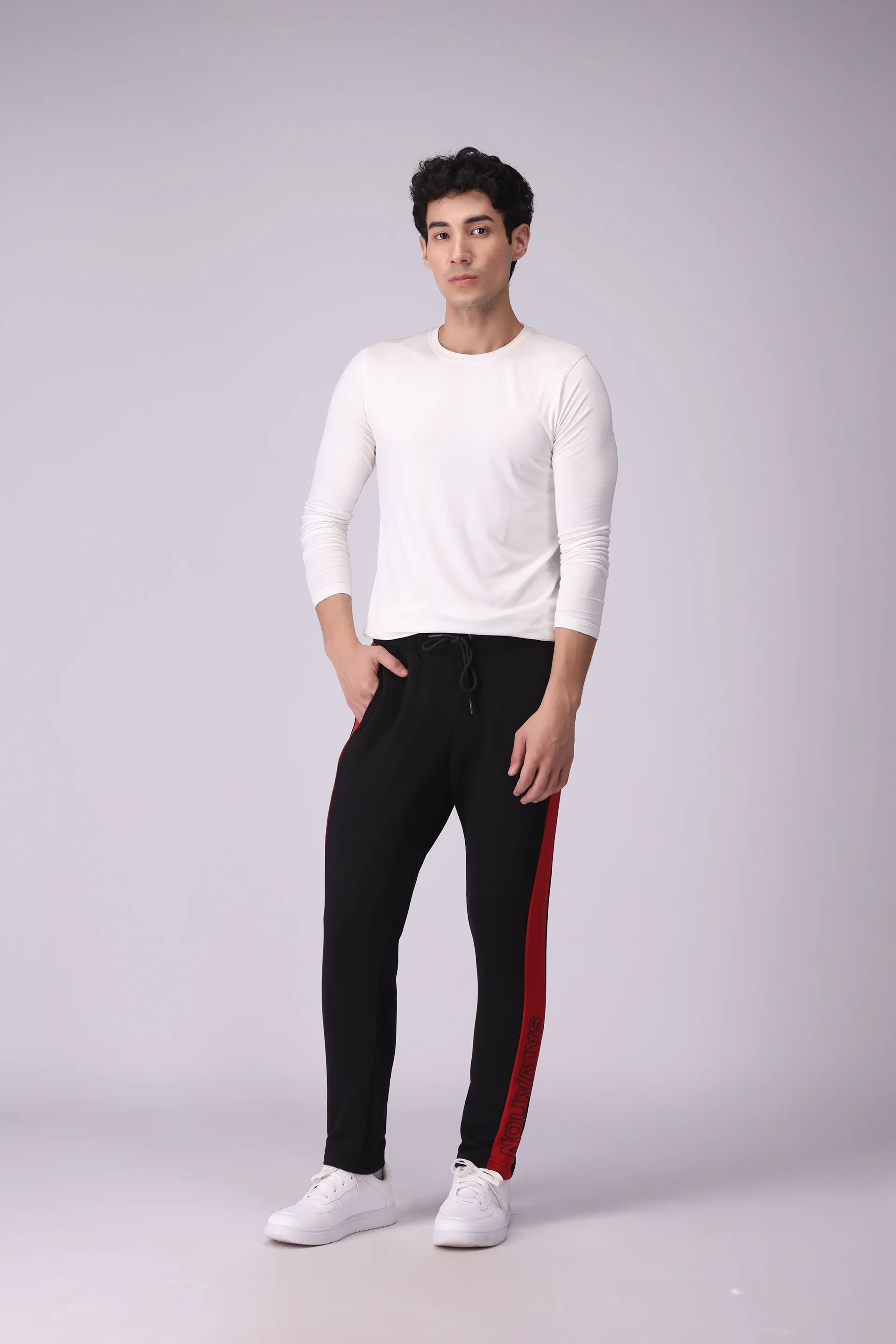 Side Scripted Striped Trousers Men Trouser Fall 2024 Core Comfort COUGAR- (Men Fall 2024)   