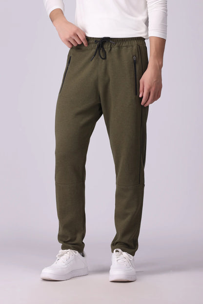 Jogger Pants With Zipper Pockets Men Trouser Fall 2024 Core Comfort COUGAR- (Men Fall 2024) S Olive 