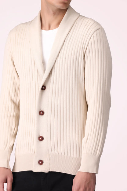 Shawl Neck Button-Down Cardigan Luxury Men Sweater COUGAR (MEN OLD MONEY W24)