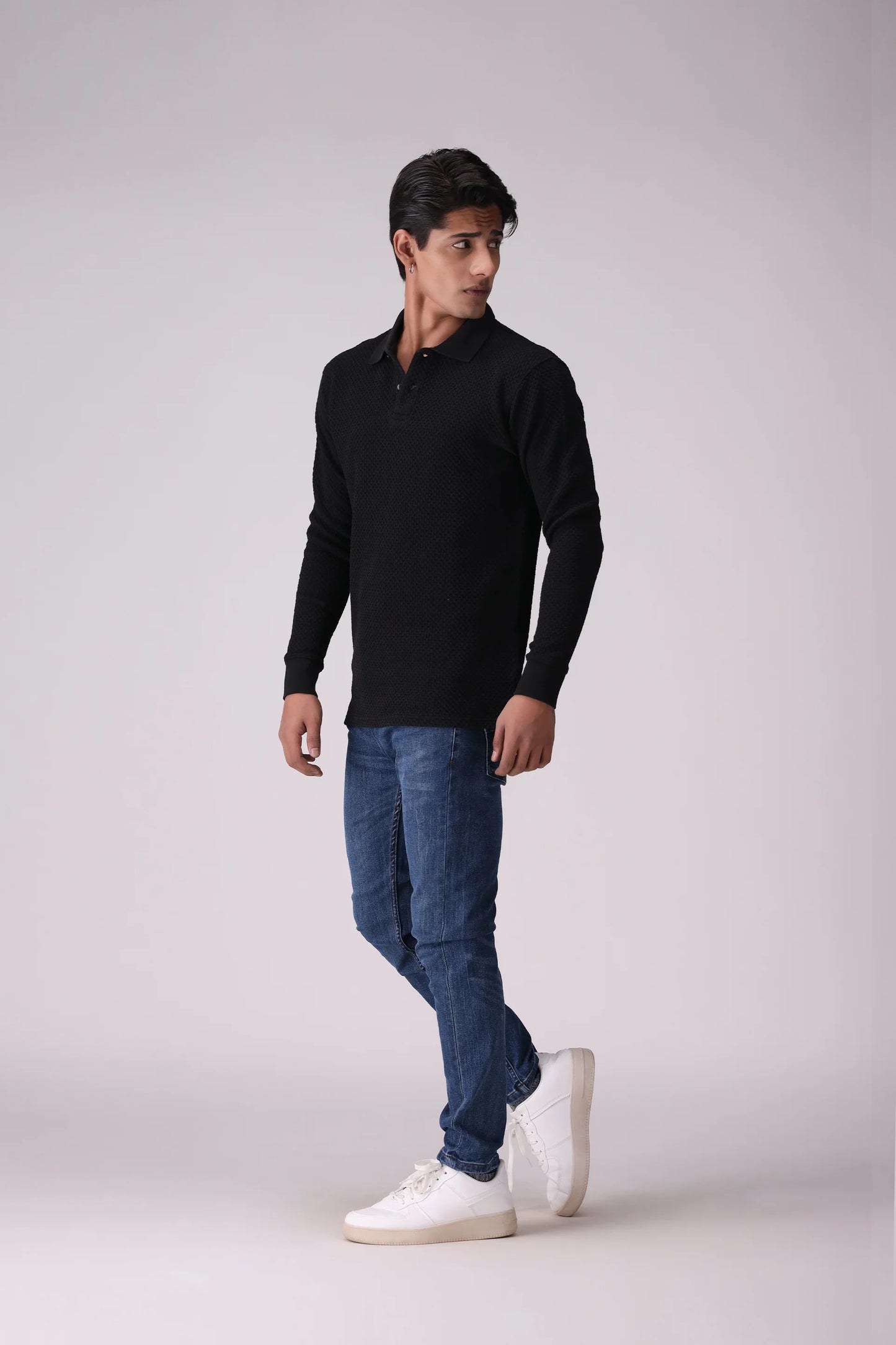 Texture Knit Polo Men Polo Fall 2024 Core Comfort COUGAR- (Men Fall 2024)