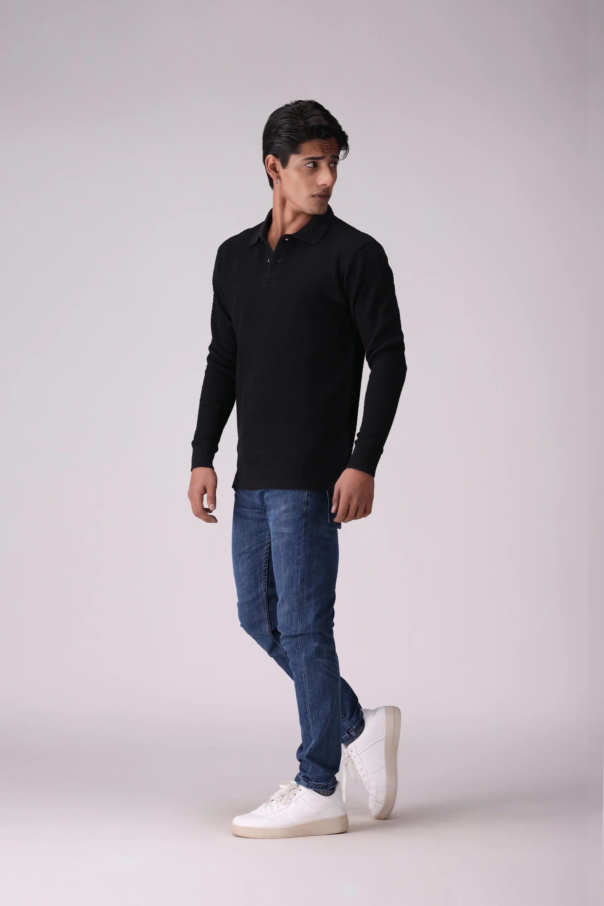 Texture Knit Polo Men Polo Fall 2024 Core Comfort COUGAR- (Men Fall 2024)