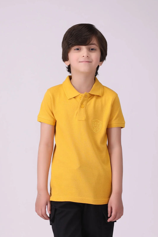 Embroidered Polo Boy Polo COUGAR (S V-1 2025) 5-6 Y Mustard Boy