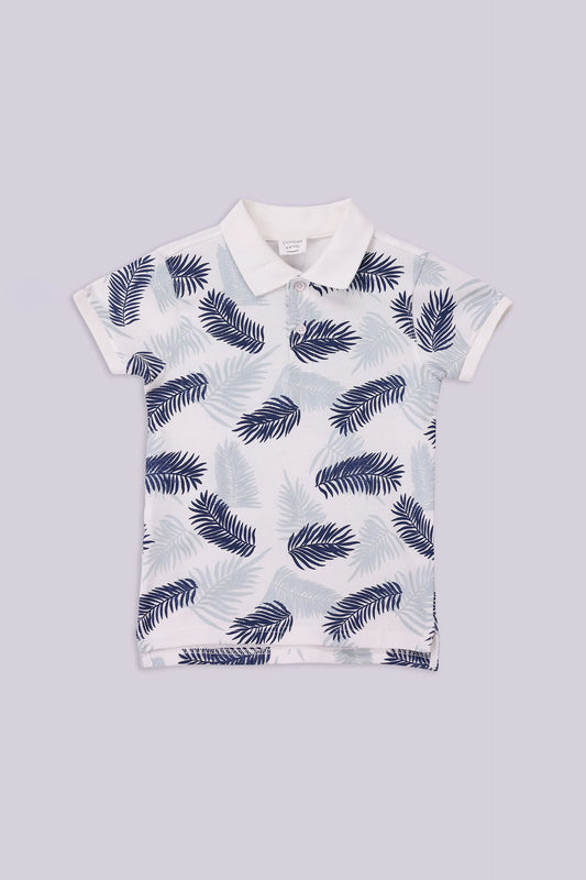 Leafy Printed Polo Boy Polo COUGAR (S V-1 2025)