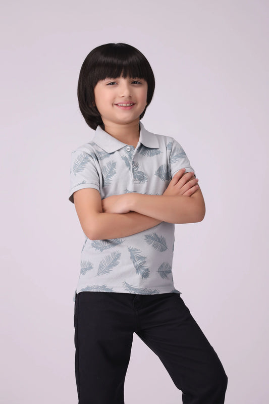 All Over Printed Polo Boy Polo COUGAR (S V-1 2025) 5-6 Y Cool Grey Boy