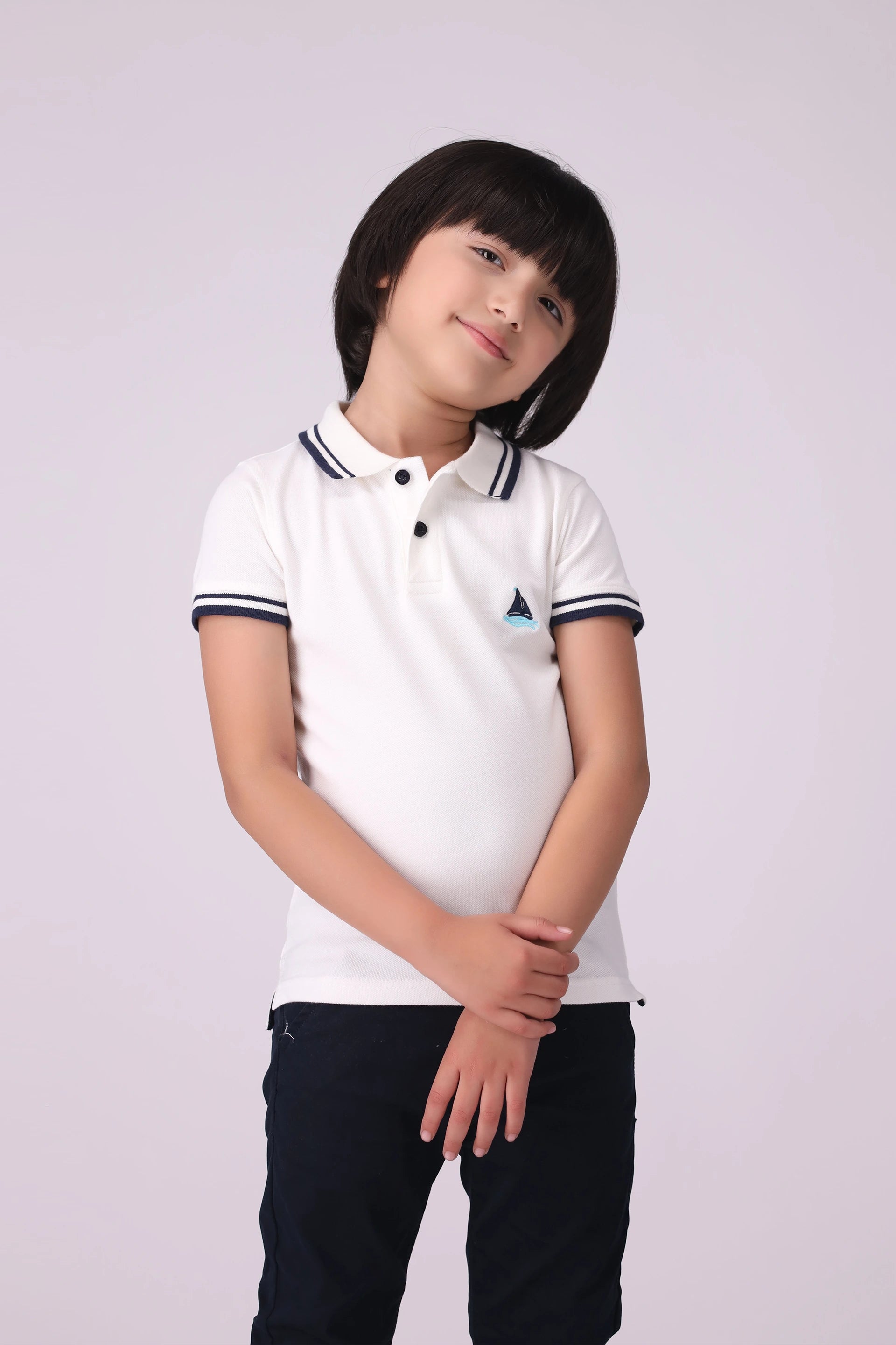 Tipped Polo Boy Polo COUGAR (S V-1 2025) 5-6 Y Cream White Boy