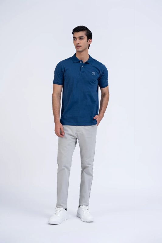 Blue Logo Polo Men Polo Summer V-3 2024 BACKDROP COUGAR- (Men V3 2024)