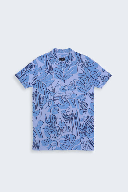 Pique Printed Polo Men Polo Fall 2024 COUGAR- (Men Fall 2024)