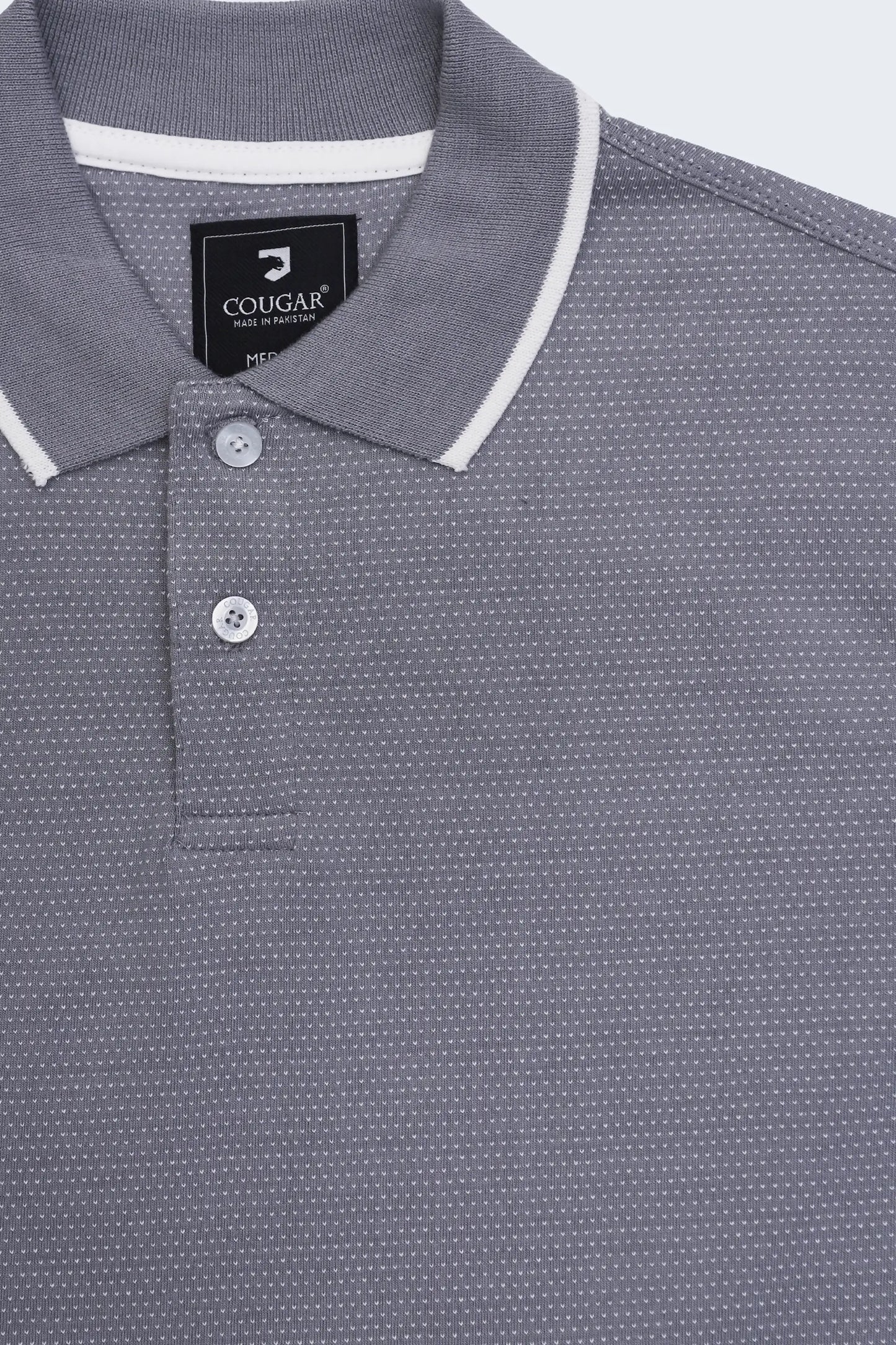 Grey Tipped Polo Men Polo Fall 2024 COUGAR- (Men Fall 2024)   