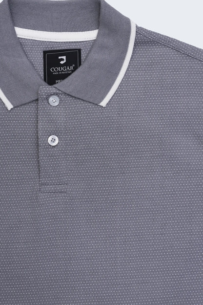 Grey Tipped Polo Men Polo Fall 2024 COUGAR- (Men Fall 2024)   