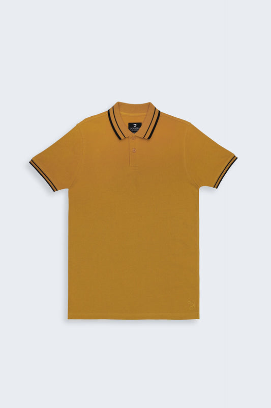 Pique Tipped Polo Men Polo Fall 2024 COUGAR- (Men Fall 2024) S Mustard 