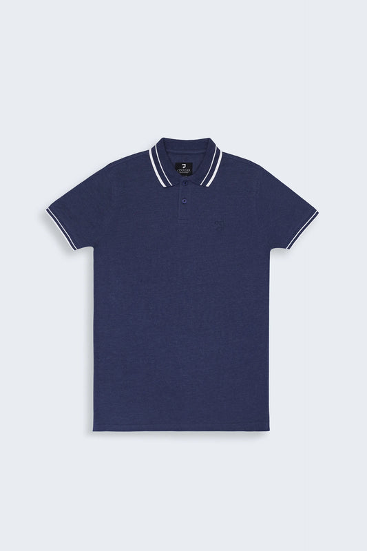 Pique Tipped Polo Men Polo Fall 2024 COUGAR- (Men Fall 2024) S Blue 