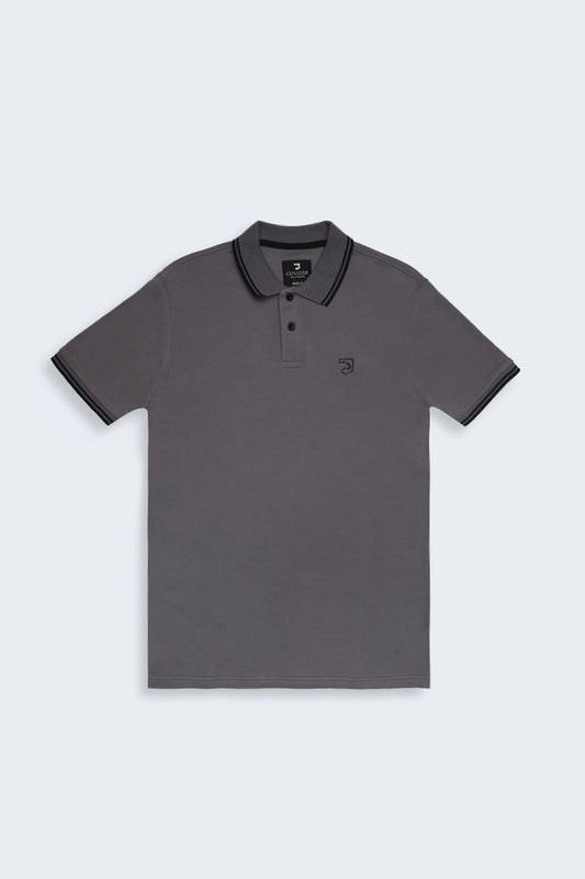 Mink Striped Polo Men Polo Fall 2024 COUGAR- (Men Fall 2024) S Grey 