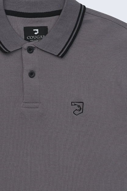 Mink Striped Polo Men Polo Fall 2024 COUGAR- (Men Fall 2024)   