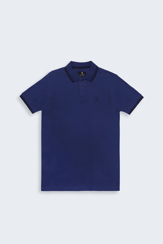 Interlock Tipped Polo Men Polo Fall 2024 COUGAR- (Men Fall 2024) S Blue 