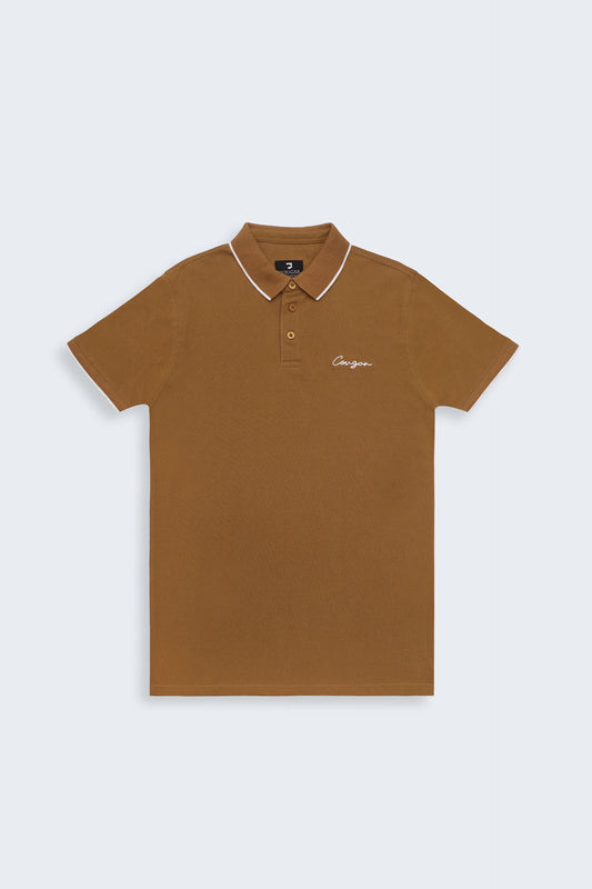 Caramel Signature Polo Men Polo Fall 2024 COUGAR- (Men Fall 2024) S Caramel 