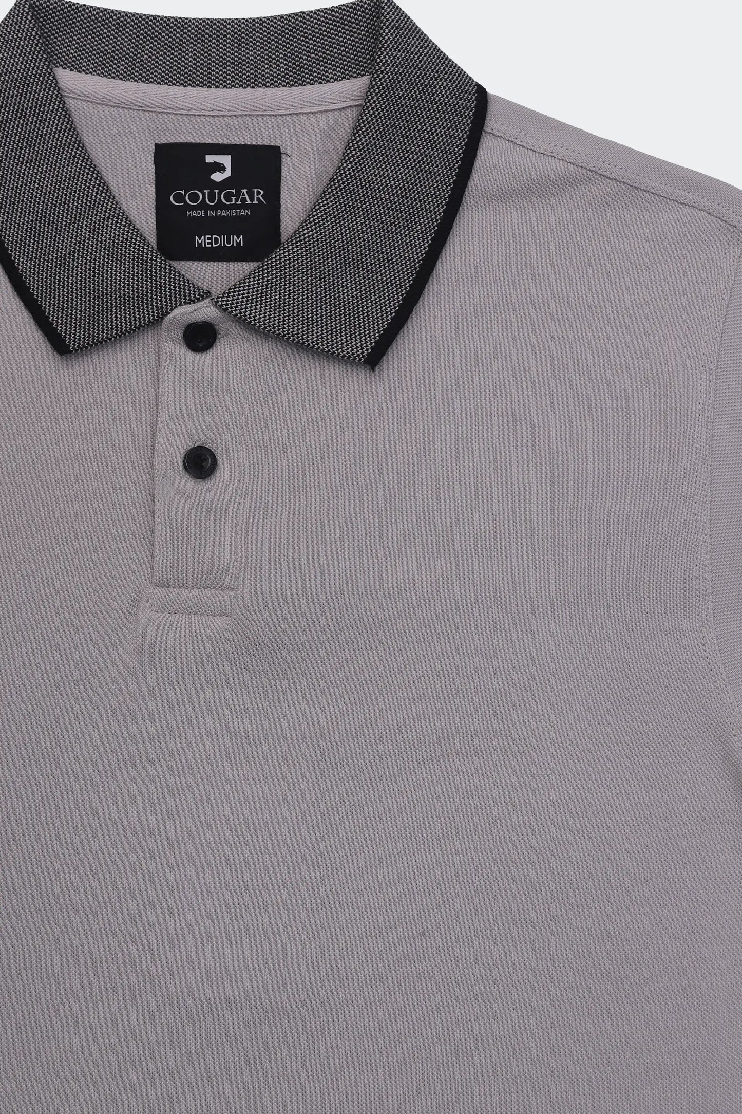 Pique Ribbed Collar Polo Men Polo Fall 2024 COUGAR- (Men Fall 2024)   