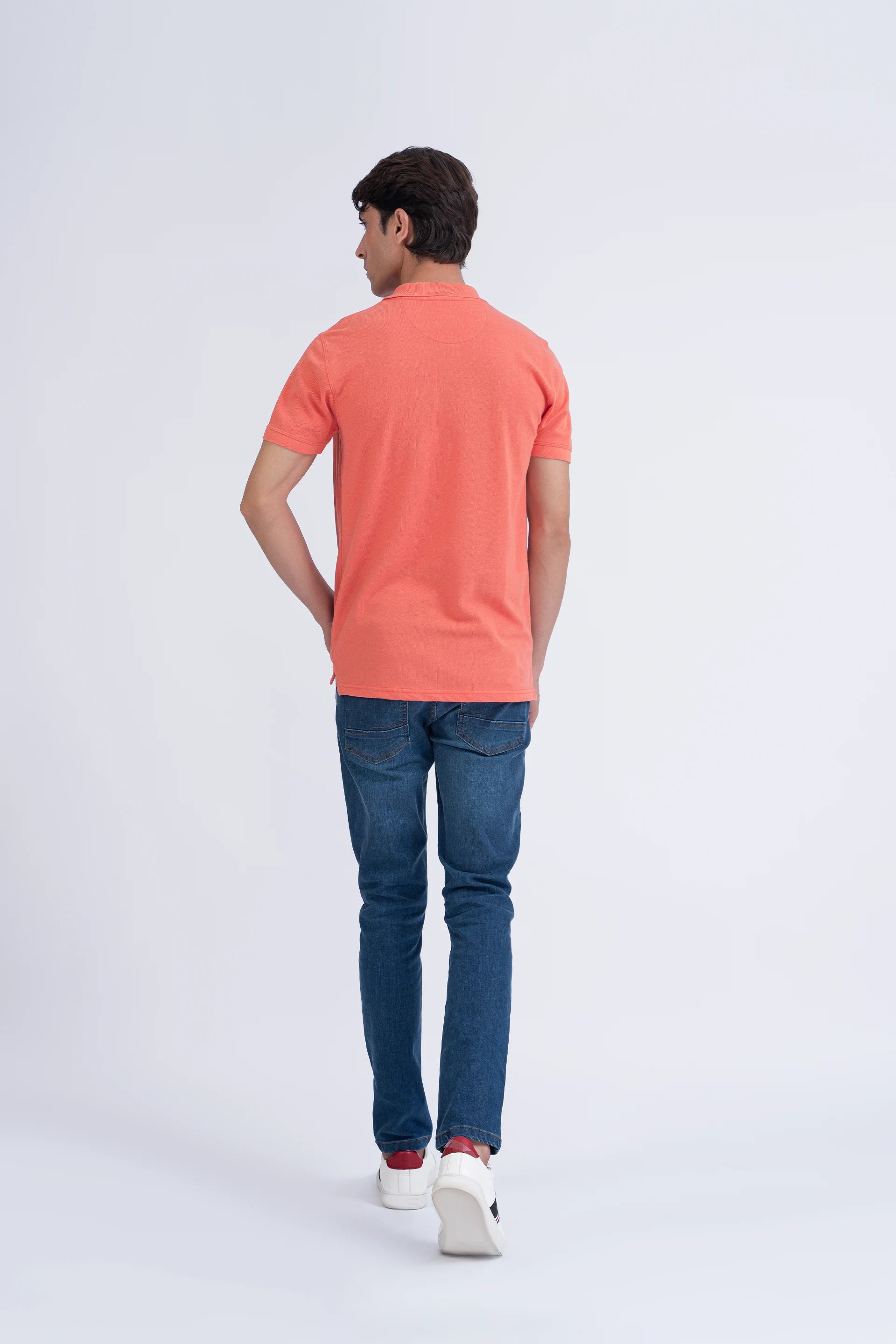 Coral Pink Polo Men Polo Summer V-1 2024 AURA COUGAR   