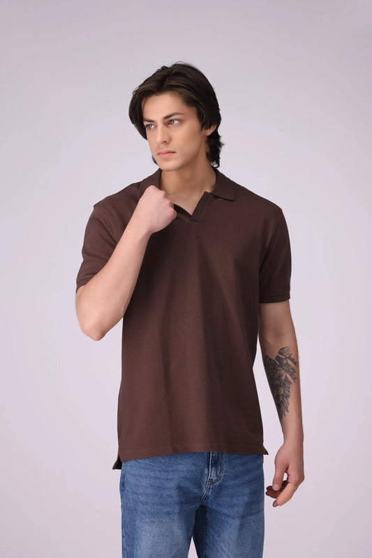 Johnny Collar Polo Men Polo COUGAR (S V-1 2025) S Brown Men