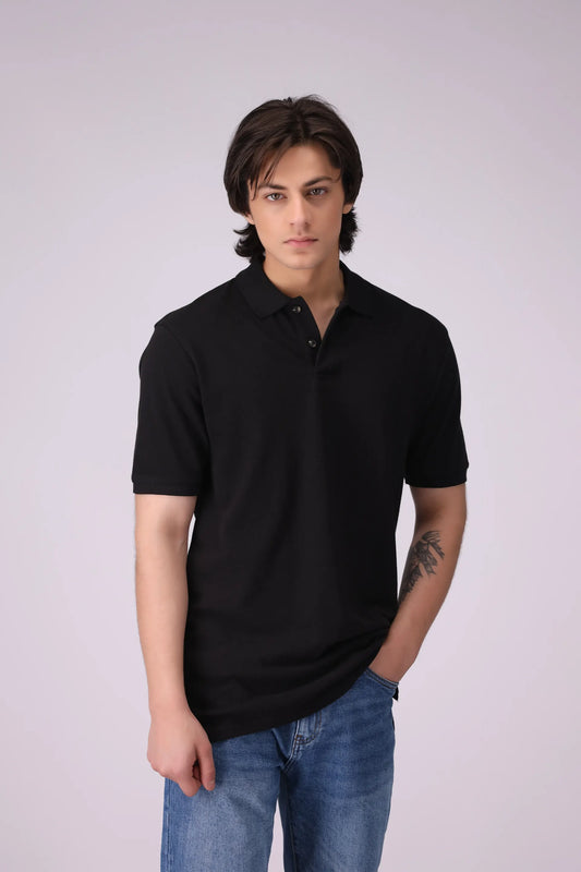 Basic Relaxed Fit Polo Men Polo COUGAR (S V-1 2025) S Black Men