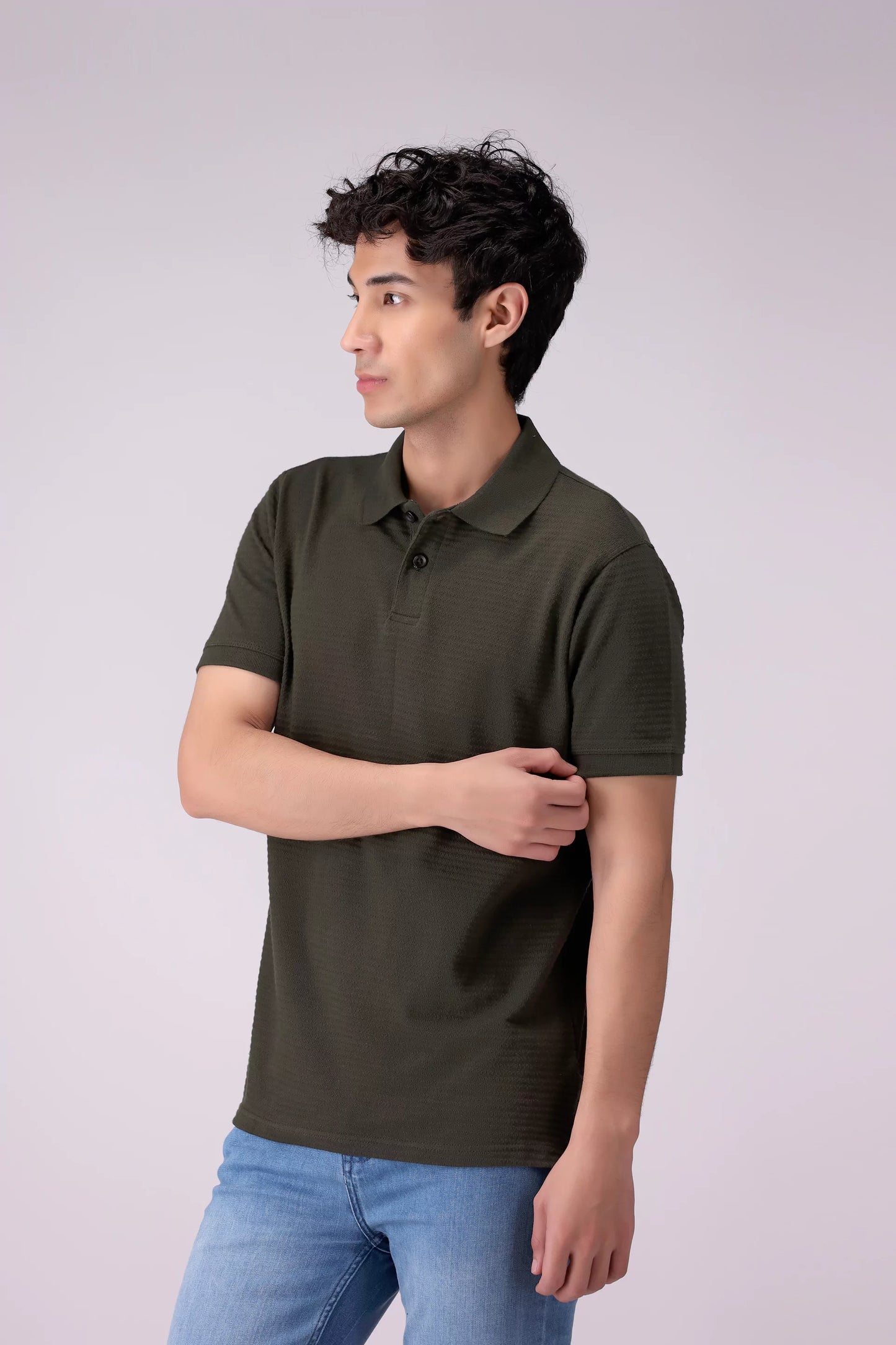 Textured Polo Men Polo COUGAR (S V-1 2025) S Olive Men