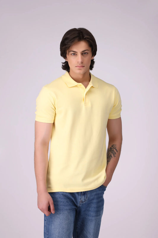 Basic Pique Polo Men Polo COUGAR (S V-1 2025) S Yellow Men