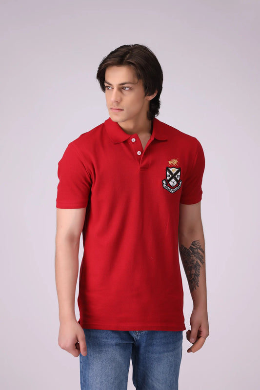 Honeycomb Knit Embroidered Polo Men Polo COUGAR (S V-1 2025) S Red Men