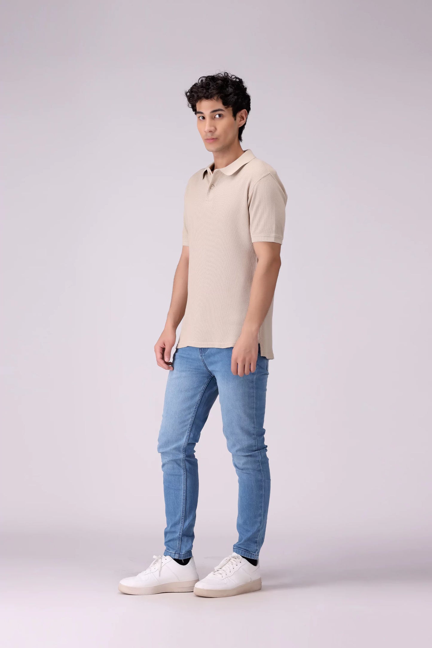 Waffle Knit Polo Men Polo COUGAR (S V-1 2025)