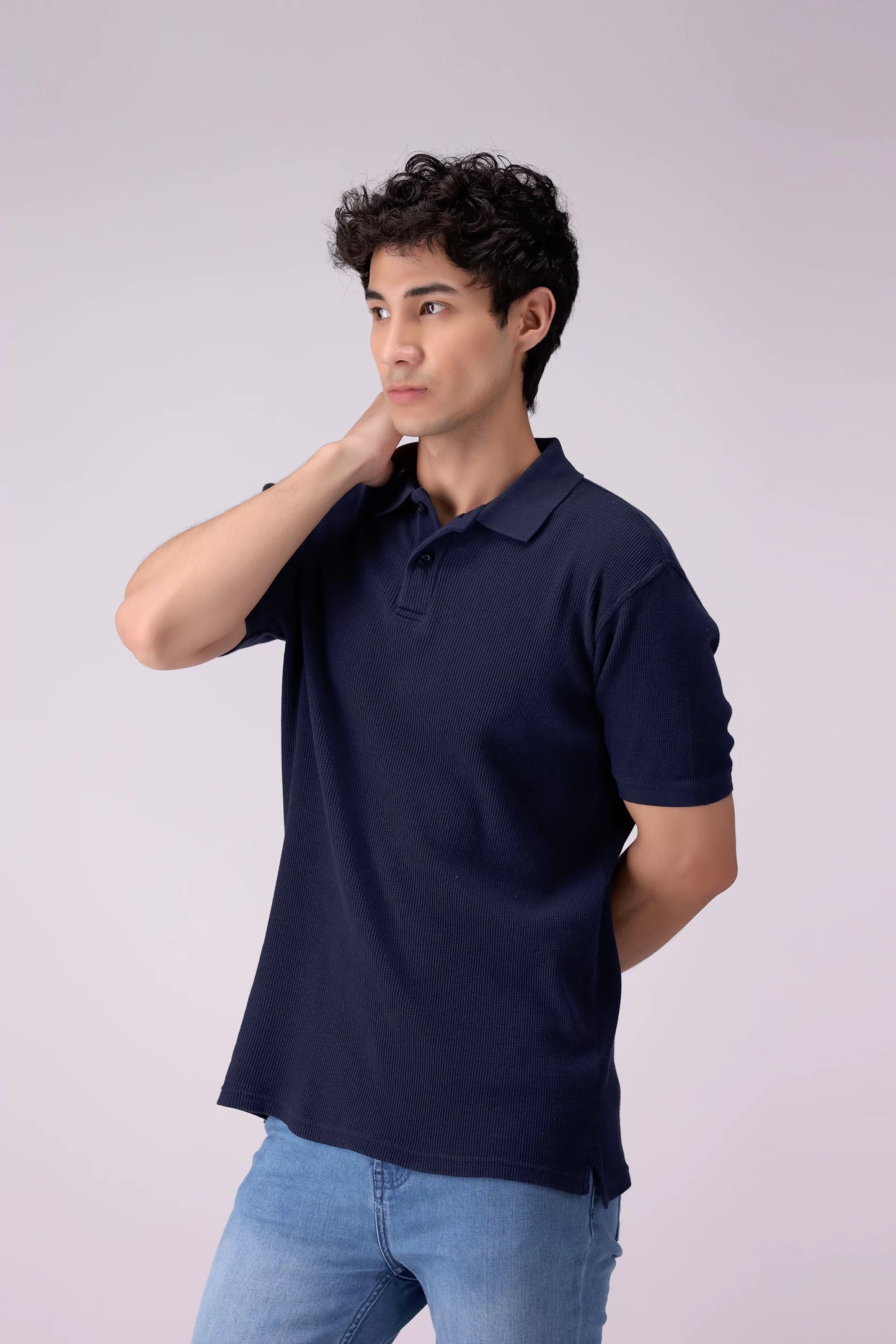 Waffle Knit Polo Men Polo COUGAR (S V-1 2025) S Navy Men