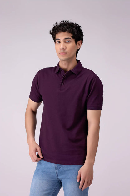 Popcorn Knit Polo Men Polo COUGAR (S V-1 2025) S Purple Men