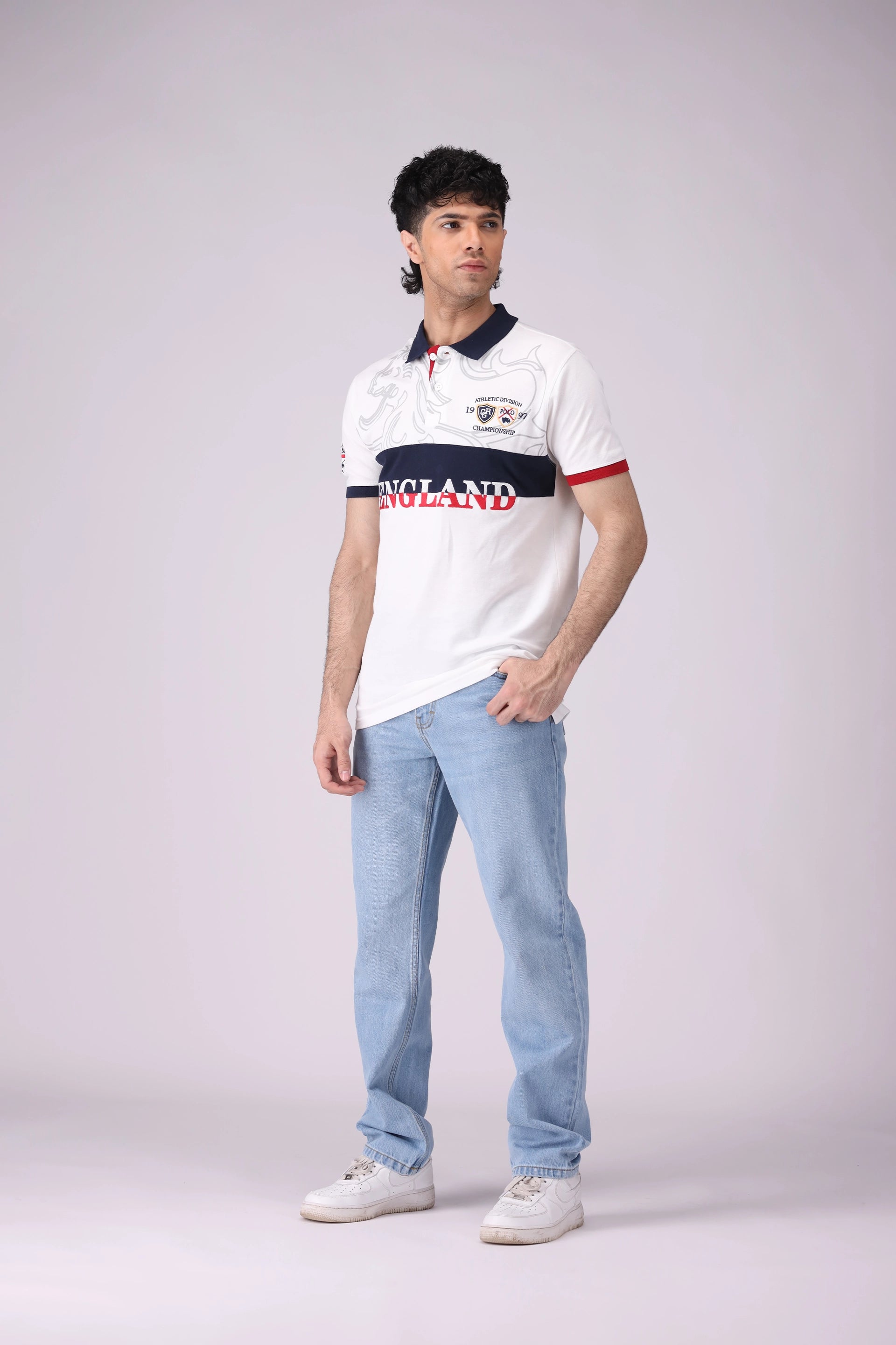 Embroidered Contrast Panel Polo Men Polo COUGAR (S V-1 2025)